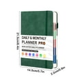 thumbnail image 3 of Blueek A5 Monthly Planner Notebook, Self-Completing Calendar Book Cash Budget Organizer with Bookmark Strip for Goal Planning(Army Green), 3 of 6