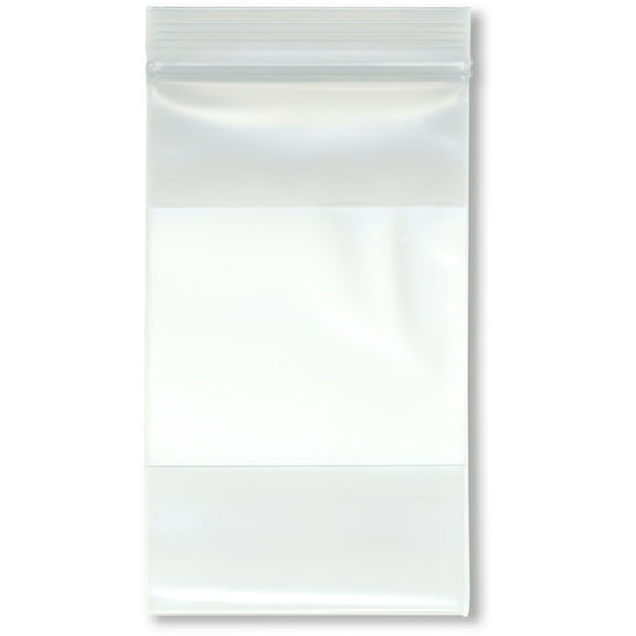 Plymor 3" x 5" (Pack of 100), 6 Mil Industrial Duty White-Block Zipper Reclosable Plastic Bags