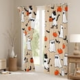 thumbnail image 3 of Feelyou Teens Funny Ghost Black Out Curtains, Cartoon Black Cat Curtains Pack of 2 (42x63 Each), Halloween Bat Pumpkin Bedroom Curtains, Blackout Curtains Home Decor, 3 of 6