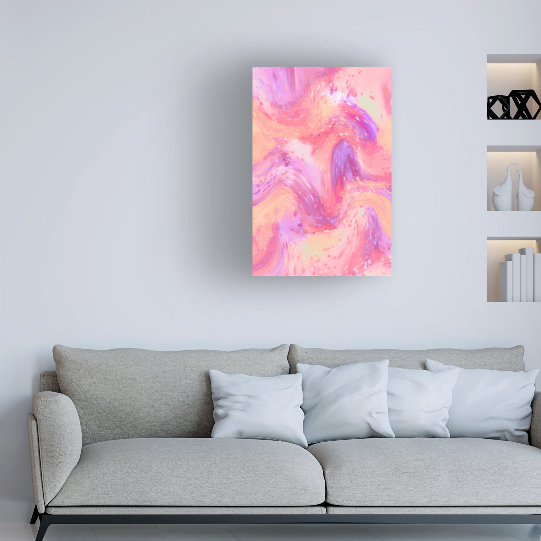 Canvas Wall Art - Treechild 'Pastel Space Pattern' Wall Art for Living Room, Bedroom, or Office D?cor by Trademark Fine Art - 12 x 19 Inches