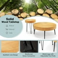 thumbnail image 6 of Costway Farmhouse Round Coffee Table Set of 2 End Table Natural Finish for Living Room, 6 of 11