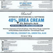 Ebanel Urea Cream 40% plus Salicylic Acid 2%, Foot Cream for Dry Cracked Heels Feet Knees Elbows Hands, Foot Dead Skin Cuticle Callus Remover Toenail Softener, Keratolytic Skin Barrier Repair, 2-Pack