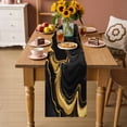 thumbnail image 3 of Black Marble Fluid Art Table Runner 70 Inches Long,Kitchen Dining Tablerunners Gold Foil Linen Table Runners Dresser Scarves for Home Dinner Wedding Holiday Party Decor, 3 of 9