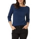 thumbnail image 1 of INSPIRE CHIC Blusa de Cuello Barco de Cuadros para Mujer con Manga 3/4 en Azul Real, 1 of 6