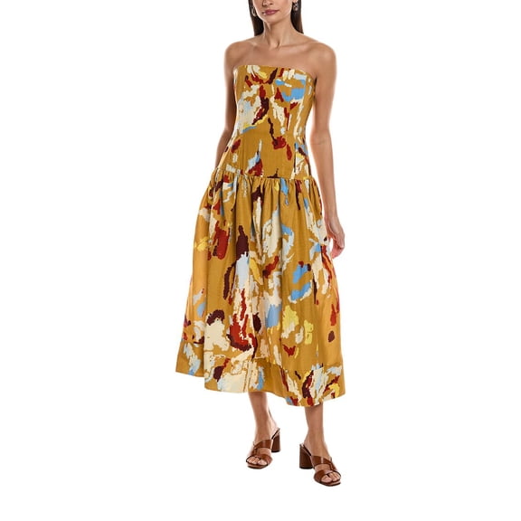 A.L.C. womens June Midi Dress, 00, Brown