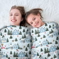 thumbnail image 5 of Light Blue Christmas House and Tree Pattern Round Blanket,Comfortable Soft Flannel Throw Blanket,All Season,Warm Lightweight Blankets for Sofa Bed Couch Living Room Chair 60"x60", 5 of 5