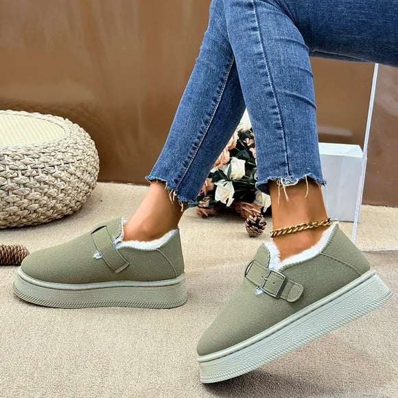 2024 autumn and winter new fur one snowshoes women plus cashmere thick warm cotton shoes Boken shoes