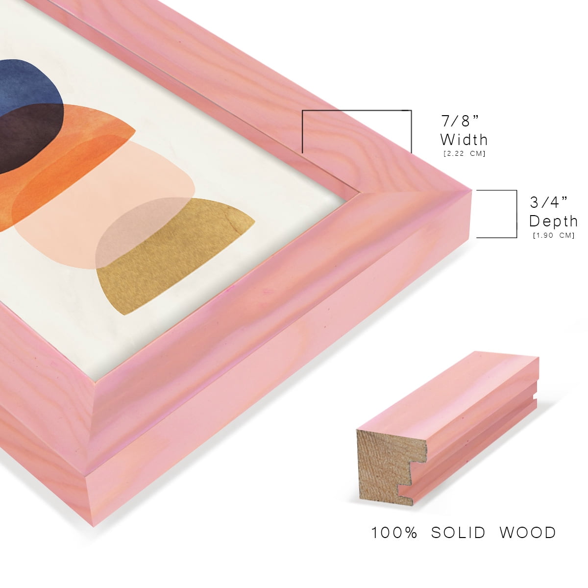 Mod Pods I -Framed Print w/glass-Sunset Pink