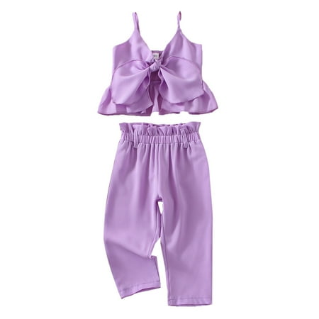 

LBECLEY Summer Outfits for Girls Toddler Kids Girls Sleeveless Vest Tops Solid Pants Outfits Set 2Pcs Size 7 Clothes Girls Sweatshirt A 100