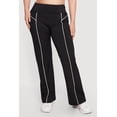 thumbnail image 3 of Women's Plus Size High Waisted Contrast Piping Pants, 3 of 4