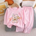thumbnail image 3 of Kakishop Toddler Girl Fall Clothes Soft Outfits Set Printed Knit Top + Sweatpants 2Pcs Cute Home Outdoor 12Months - 11Years, 12-18 Months, 3 of 3