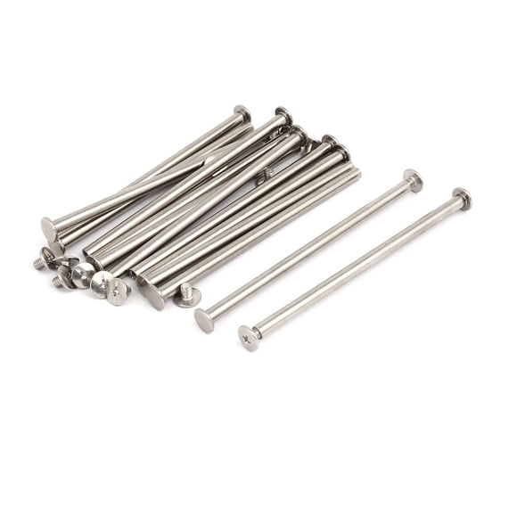 15 piezas de tornillo de encuadernación metálico de 5 mm x 100 mm para álbumes de fotos y scrapbook