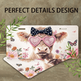 thumbnail image 4 of License Plate,Cow with Heart Sunglasses and Bow Decorative Front,Personalized Stainless Steel License Plate Cover For Men Women,12.2" X 6.2", 4 of 7