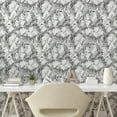 thumbnail image 3 of Ambesonne Grunge Peel & Stick Wallpaper for Home, Monochrome Sketch Leaf, 13"x36", White Black Grey, 3 of 6
