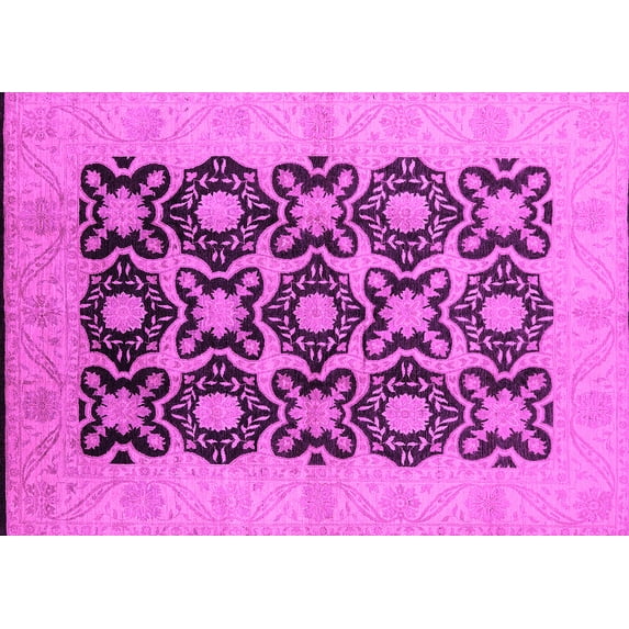 Ahgly Company Indoor Rectangle Oriental Pink Traditional Area Rugs, 8' x 10'