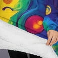 thumbnail image 3 of Oversized Wearable Blanket Hoodie,Colorful Circular Pattern Sherpa Blanket Hoodie with Super Pockets,Super Warm Fuzzy Pullover for Women & Men, 3 of 6