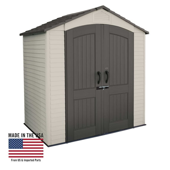 Lifetime Lockable DIY Polyethylene Storage Shed, 7' x 4.5', 30.68 sq. ft., Tan & Brown (60057)