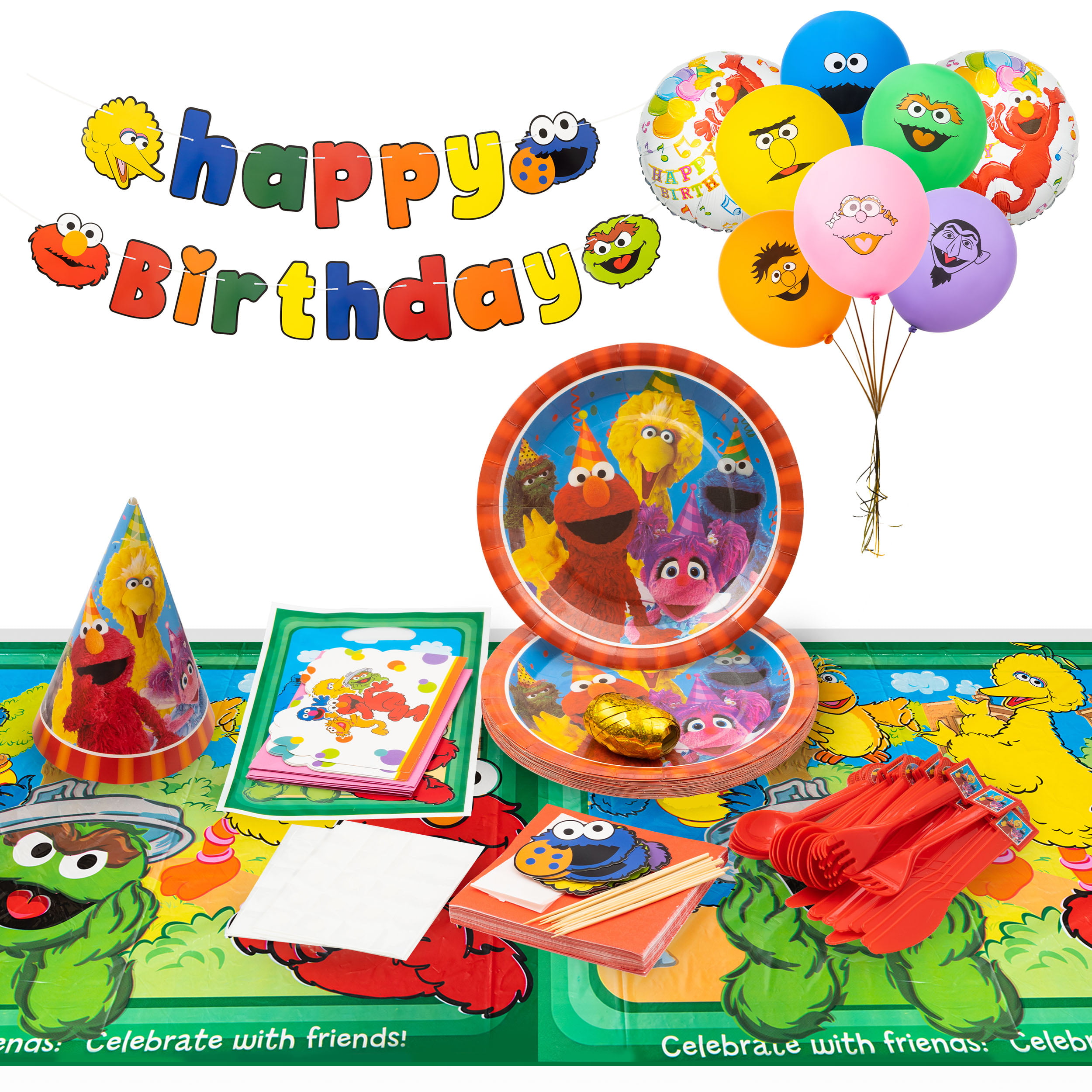 Sesame Street Kids Happy Birthday Party Decoration Jointed Letter Banner 