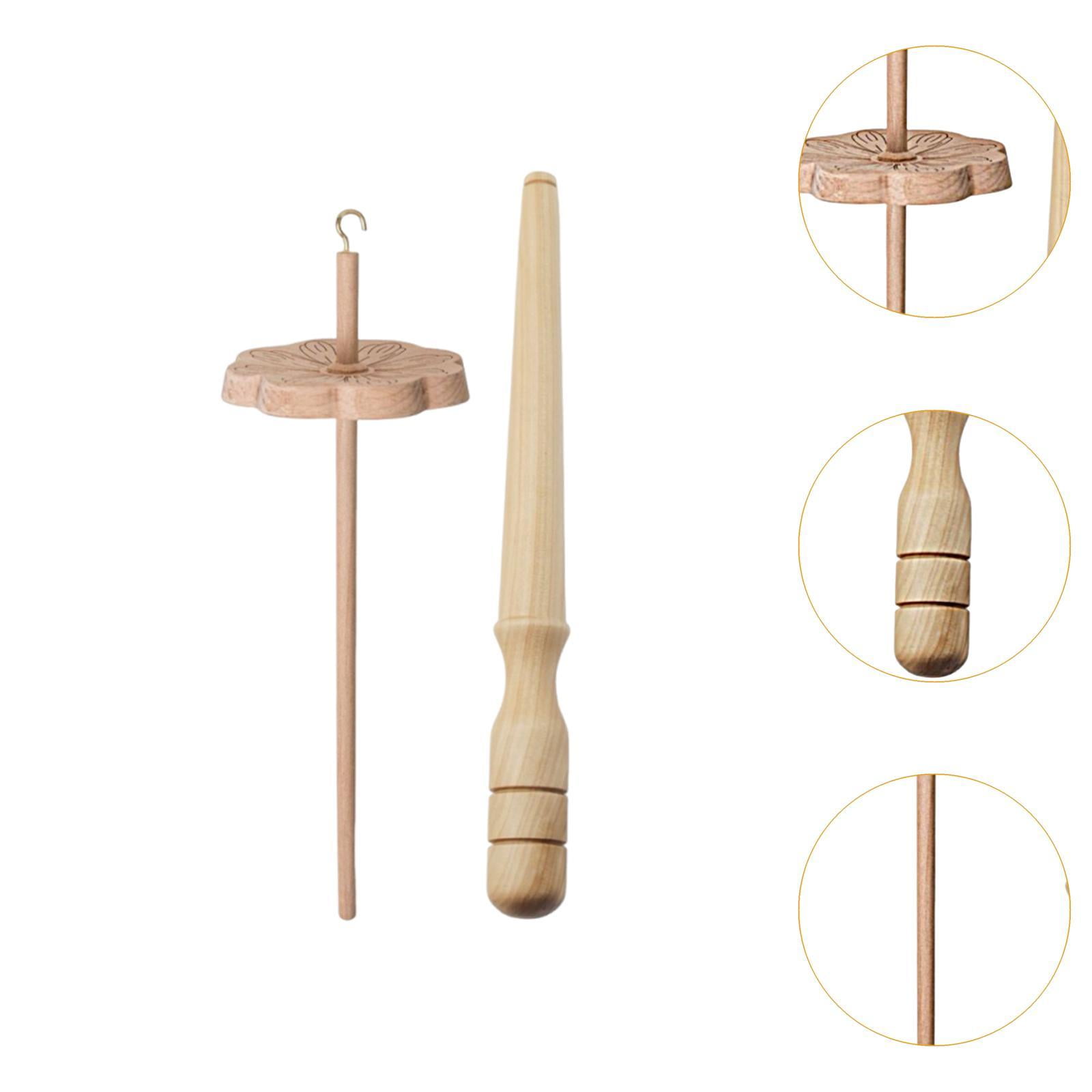 FVDPWYE Drop Spindle Wooden DIY Crafts Supply with Winder Stick Portable Weaving Spindle without wool strips
