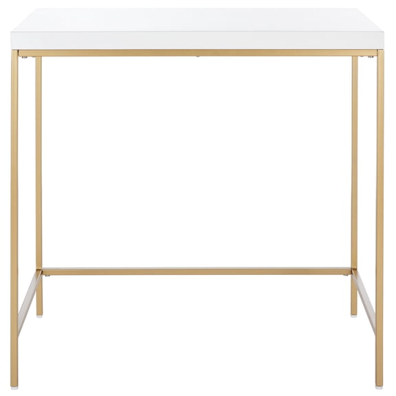 SAFAVIEH Cass Scandinavian Wood Writing Desk, White/Gold