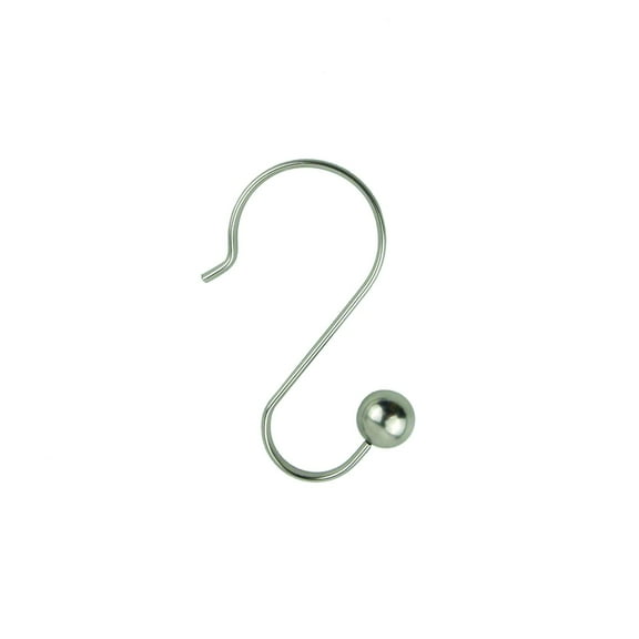 Better Homes & Gardens Nickel Ball Rust-Proof Steel Shower Hooks, Set of 12