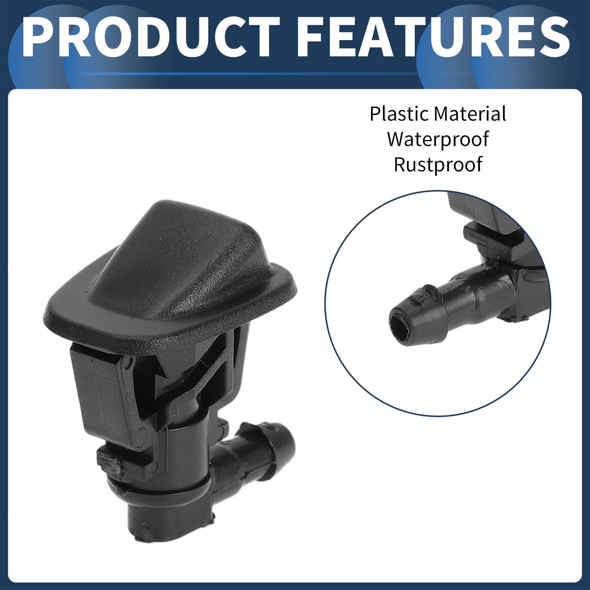 Unique Bargains Washer Nozzle Kit for Jeep Wrangler JK 2013-2017 Black 1 Set