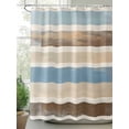 thumbnail image 2 of Abstract Gradient Stripe Shower Curtain, Brown Blue Watercolor Waterproof Shower Curtain Set with 12 Hooks Lightweight Washable Fabric Shower Curtains for Bathroom 72x72 Inches, 2 of 6