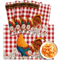 Farmhouse Chicken Daisy PVC Placemat Set of 4 Non-Slip Heat-Resistant Washable PVC Table Mats Red Buffalo Plaid Vinyl Place Mats for Kitchen Dining BBQ Kids Patio Party Table