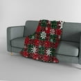 thumbnail image 4 of DeskAKBK Christmas Plush Throw Blanket 50x60 Inches, Red Festive Holiday Blanket with Snowflake Tree Patterns, Soft Flannel Couch Bed Blanket for Winter Decor and Gift, 4 of 5