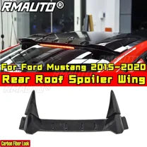 For Ford Mustang 2015-2020 Body Kit Roof Spoiler Rear Trunk Wing Carbon Fiber Look Combat Style Rear Wing Car Accessories