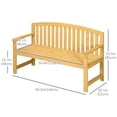 thumbnail image 3 of Outsunny 2 Seater Garden Bench with Slatted Design for Park Yard Outdoor, 3 of 10