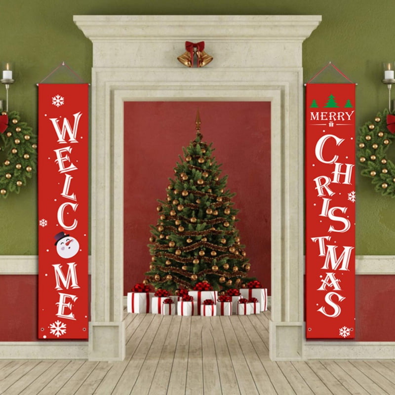 Merry Christmas Banner Christmas Hanging Sign For