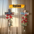 thumbnail image 2 of Patriotic American Flag Cross Suncatcher Acrylic Window Hanging Memorial Day Christian Decor Freedom Gift for Veterans and Families, 2 of 4
