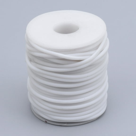 Hollow Pipe PVC Tubular Synthetic Rubber Cord Wrapped Around White Plastic Spool White 3mm Hole: 1.5mm about 27.34 yards(25m)/roll