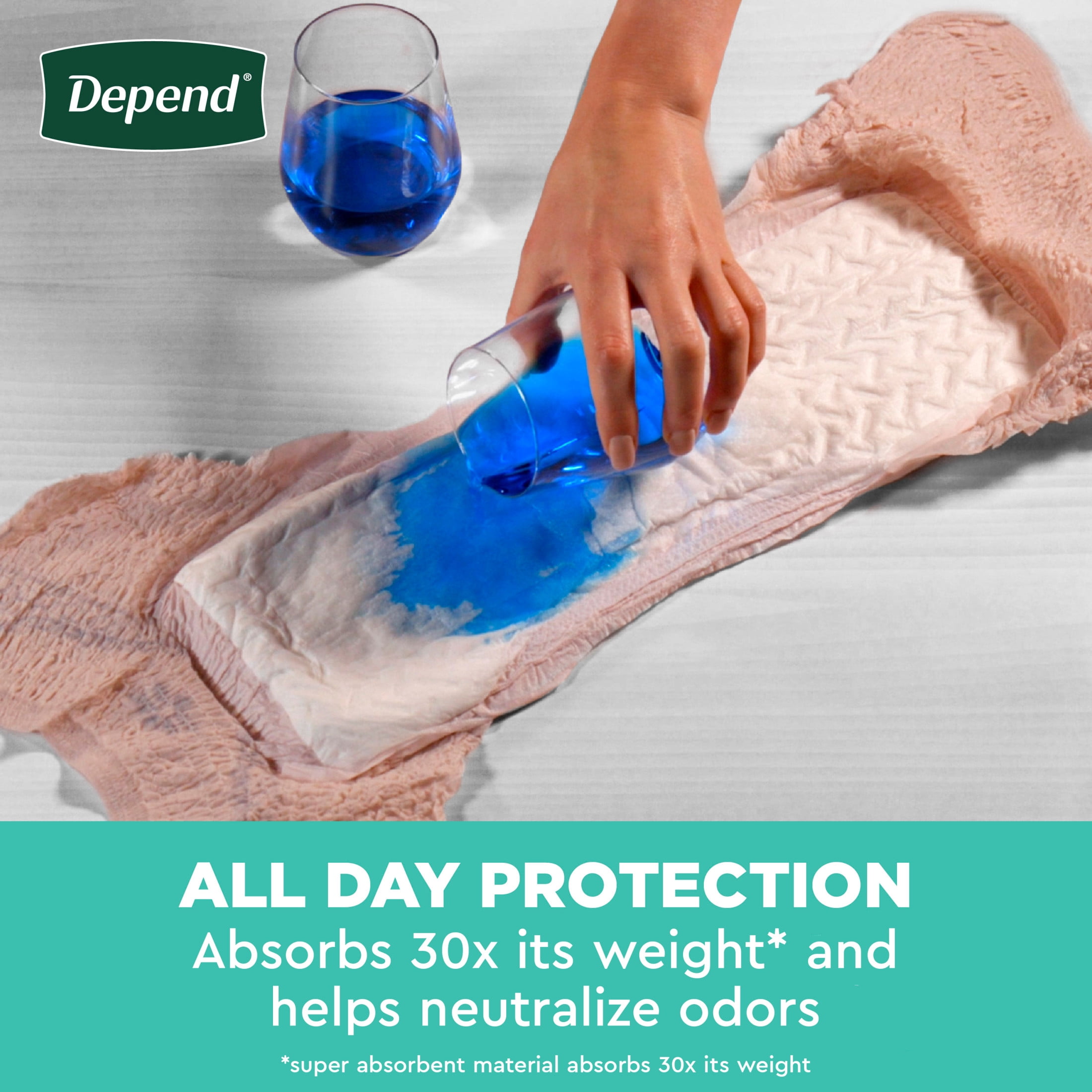 (2 pack) Depend Fresh Protection Incontinence Underwear for Women, Adult Diapers, L, 72 Count