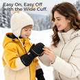 thumbnail image 6 of ThxToms Kids Ski Mittens for Boys and Girls, Water Resistant Windproof Warm Fleece Lined Winter Snow Gloves, Black, 6 of 10