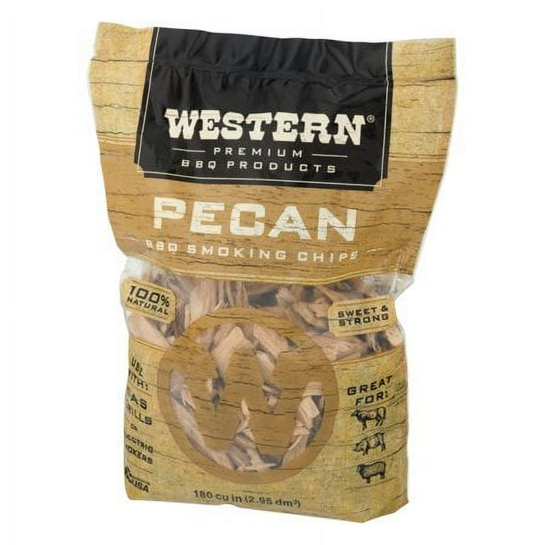 Western Premium BBQ Products Pecan BBQ Smoking Chips, 180 Cu in