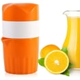 thumbnail image 4 of Citrus Juicer Hand Press Portable Orange (Orange and White), 4 of 10