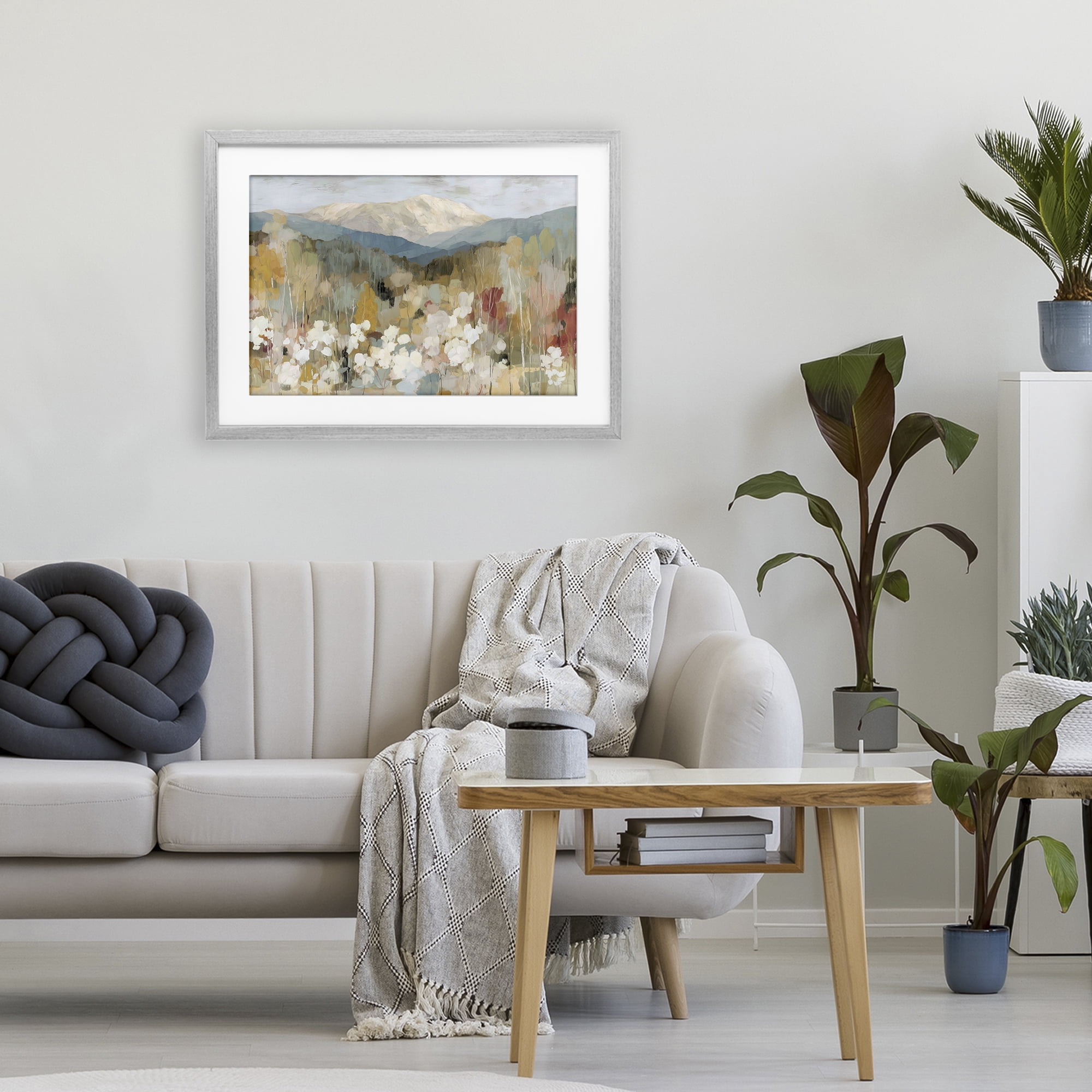Stupell Industries Autumn Mountain Meadow Gray Framed Print Under Glass, design by Chromatic Storm Studio