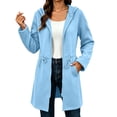 thumbnail image 5 of Meichang Womens Long Zip Up Hoodie with Drawstring Waist Hooded Sweatshirt Fall Casual Long Sleeve Full Zip Hoodies Jacket with Pockets, 5 of 10