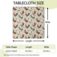 thumbnail image 2 of Beige Chicken Floral Pattern Square Fitted Tablecloth with Elastic Edge,Square Table Cover,Washable Elastic Table Cover for Home Kitchen Party Decor 34"x34", 2 of 6