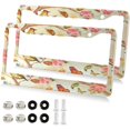 thumbnail image 2 of GZHJMY Vintage Birds License Plate Frame 2 Pack 2 Holes Car Aluminum License Plate Holder Automotive Parts Decoration Universal with Screw Caps Cover, 2 of 7