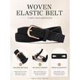 thumbnail image 5 of Vorliqent 2 Pack Women's Elastic Woven Belts with Gold Buckle Stretch Braided Waist Belt Breathable Comfortable Casual Belt, 5 of 9