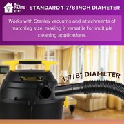 ALL PARTS ETC. 5-Foot Vacuum Extension Hose, 1-7/8 Inch Diameter, Compatible with Stanley Wet/Dry Vacuums SL18191P, SL18199P, SL18701P-10A, Flexible Replacement Vacuum Hose