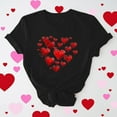 thumbnail image 2 of VKOYWKM Valentines Day Heart T-Shirts for Women Love Heart Print Tees Short Sleeve Casual Crew Neck Love Heart T-Shirts Happy Valentines Day Shirts, 2 of 7