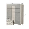 thumbnail image 5 of Contemporary Style French Dovetail Drawer Chest 1pc Two Tone Design Center Metal Glides Wooden Panels White Wash And Stone Gray Finish Bedroom Furniture, 5 of 7