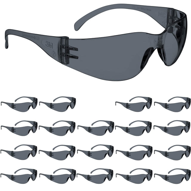 Gafas de seguridad 3M Virtua ANSI Z87 con lentes grises antivaho, paquete de 20