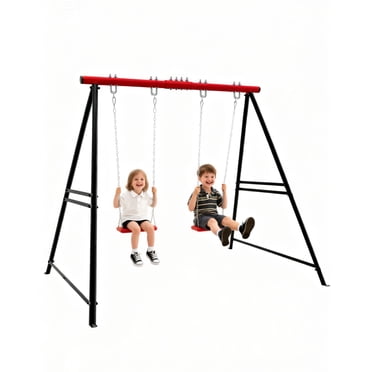 Porch Swing Stand Frame for Both Kids and Adults,440Lbs Heavy-Duty Metal A-Frame for Swing Sets for Backyard (Frame Only) (Deep Red-2person)