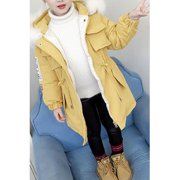 Kids Girls Solid Color Thick Warm Loose Padded Jacket