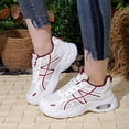 thumbnail image 3 of HEWUQI Women's Slip on Walking Shoes Cushion Running Tennis Shoes Arch Support Non Slip Sole Workout Gym Athletic Fashion Sneakers Red Size 6, 3 of 5